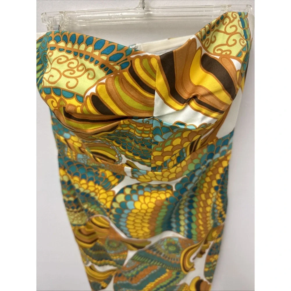 Trina Turk Cora Pisces Strapless Dress Banana Republic collab pop art floral 4P - Picture 4 of 12